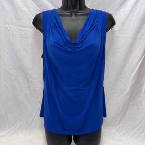 Calvin Klein Royal Blue Drape Blouse